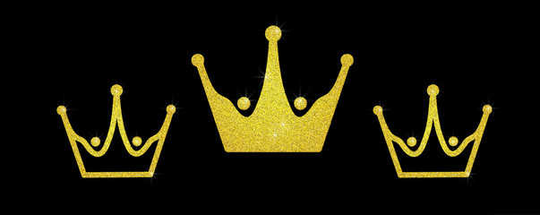 Gold glitter crown set iers set of king crowns