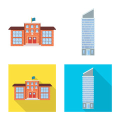 Vector design of municipal and center symbol. Collection of municipal and estate vector icon for stock.
