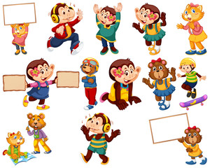 Animals acting in human-like actions and poses