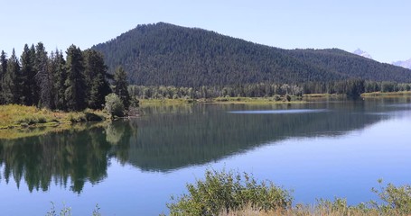 Grand Teton mountains over Snake River scenic pan. Mountaineering, hiking, fishing and recreation. 2.5 million visitors a year. Geography, geology, environment, history, natural beauty.