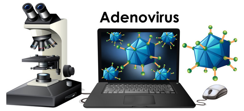 Close up isolated object of virus named Adenovirus
