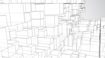 vector geometric background. abstract square shapes and bends