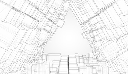 vector geometric background. abstract square shapes and bends