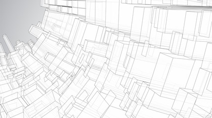 Obraz premium vector geometric background. abstract square shapes and bends
