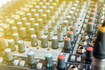 Fototapeta premium Electronic sound music control panel with jack line