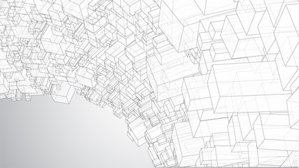 vector geometric background. abstract square shapes and bends