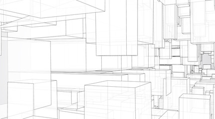 vector geometric background. abstract square shapes and bends