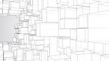 vector geometric background. abstract square shapes and bends