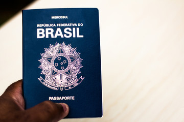 New Passport of the Federative Republic of Brazil - Mercosur Passport on White Background - Important Document for Foreign Travel.