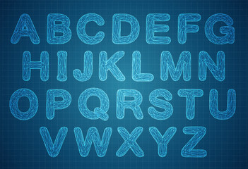 vector set of letters, ready alphabet. 3d style