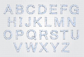 vector set of letters, ready alphabet. 3d style