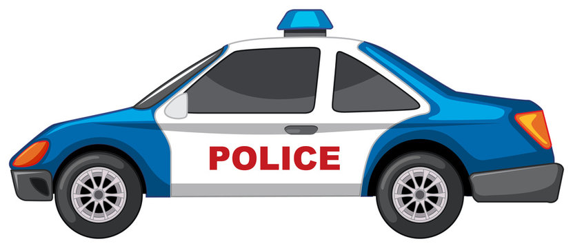 Police car on white background