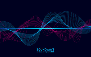 Soundwave vector abstract background. Music radio wave