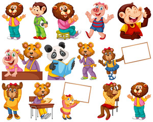 Animals acting in human-like actions and poses