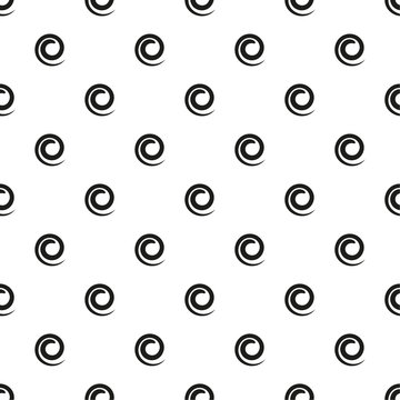Vector seamless pattern with black spiral and swirl motion elements. Texture for fashion.