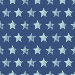 Seamless Pattern with hand drawn Stars
