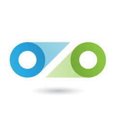 Blue and Green Double Letter O Illustration