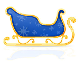 christmas santa claus sleigh stock vector illustration