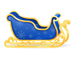 christmas santa claus sleigh stock vector illustration