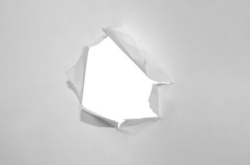 white sheet with through hole
