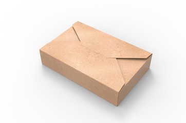 Kraft Paper Gift Box Envelope Type Cardboard Boxes Package For Wedding Party Festival. 3d render illustration.