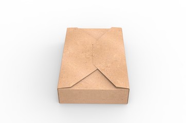 Kraft Paper Gift Box Envelope Type Cardboard Boxes Package For Wedding Party Festival. 3d render illustration.