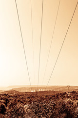 electric pylons on the Etoile massif north of Marseille
