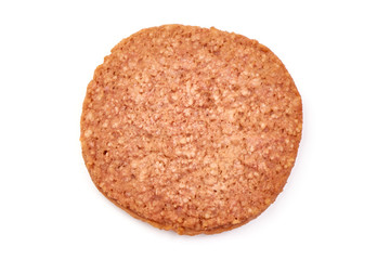 Burger cutlets, ingredients for hamburger, isolated on white background