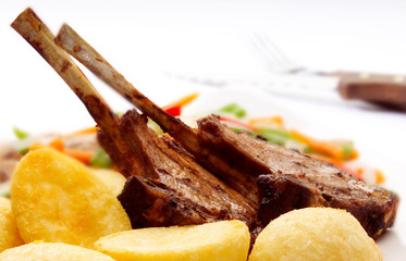 Lamb Cutlets with roast potatoes