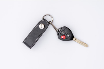 car key with remote control isolated on white background.