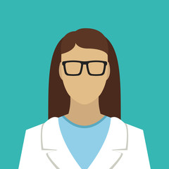 Doctor female vector. Icon for web and mobile application. Flat design style.