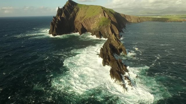 Wide aerial, Sibyl Head coastal landscape
