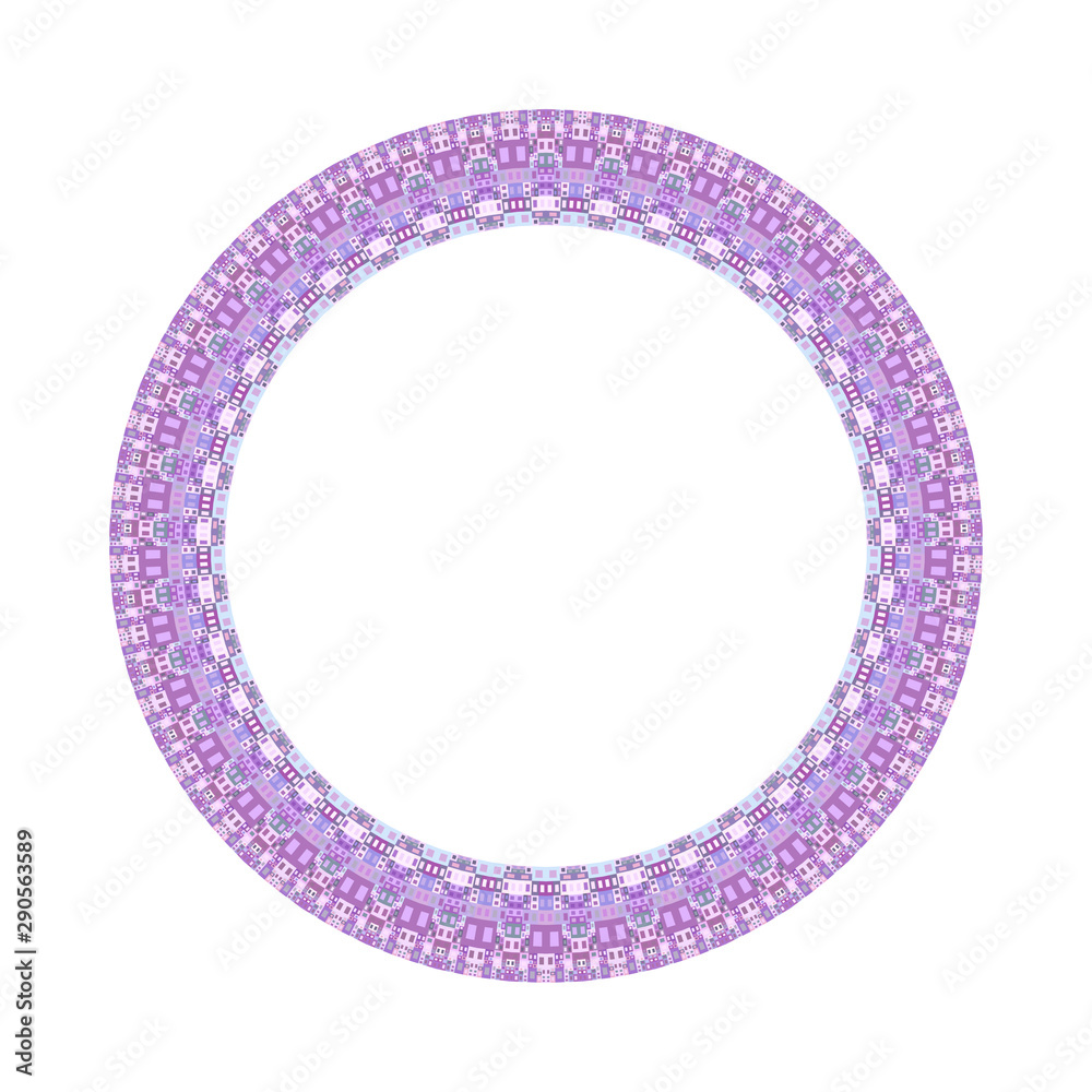 Poster isolated geometrical mosaic circle border - abstract colorful vector element