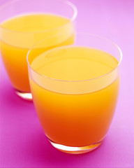 Fresh Orange Juice in glass tumblers