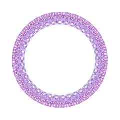 Isolated geometrical mosaic circle border - abstract colorful vector element