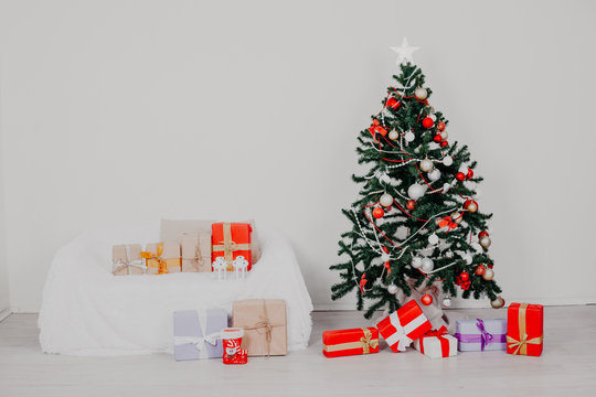 Green Christmas tree sofa new year winter gifts decor