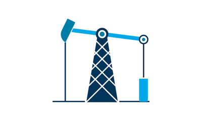 Oil pump icon for energy sector applications or infographics
