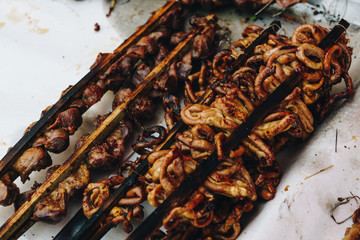 Grilled chicken meal of local Thai food