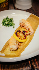 Gulf Shrimp with Charred Lemon Slices