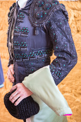 Bullfighters at the paseillo or initial parade Bullfight at Baeza bullring