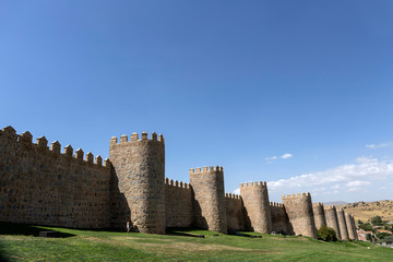 Fototapeta na wymiar View walls of Avila city in Spain