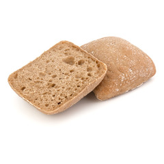 sliced Ciabatta bread isolated on white background cut out