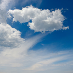 Obraz premium White clouds against blue sky.