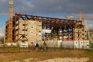 23.03.2008 Berlin.Abrissarbeiten am ehem. Palast der Republick, Überreste des ehem. Schloßes