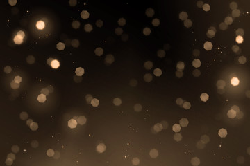Luxury gold bokeh on black background for decoration