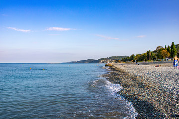 Morning on a warm and clear summer sea