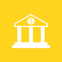 Bank icon. Saving or accumulation of money, investment concept. Vector illustration.