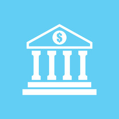 Bank icon. Saving or accumulation of money, investment concept. Vector illustration.