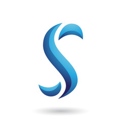 Blue Snake Shaped Letter S Illustration