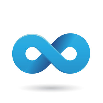 Blue Shaded and Thick Infinity Symbol Illustration